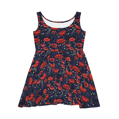 Night Poppies Women's Skater Dress (AOP)
