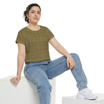 Olive Filigree Women's Short Sleeve Shirt (AOP)