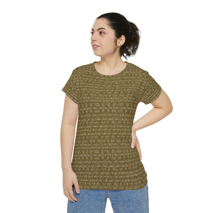 Olive Filigree Women's Short Sleeve Shirt (AOP)