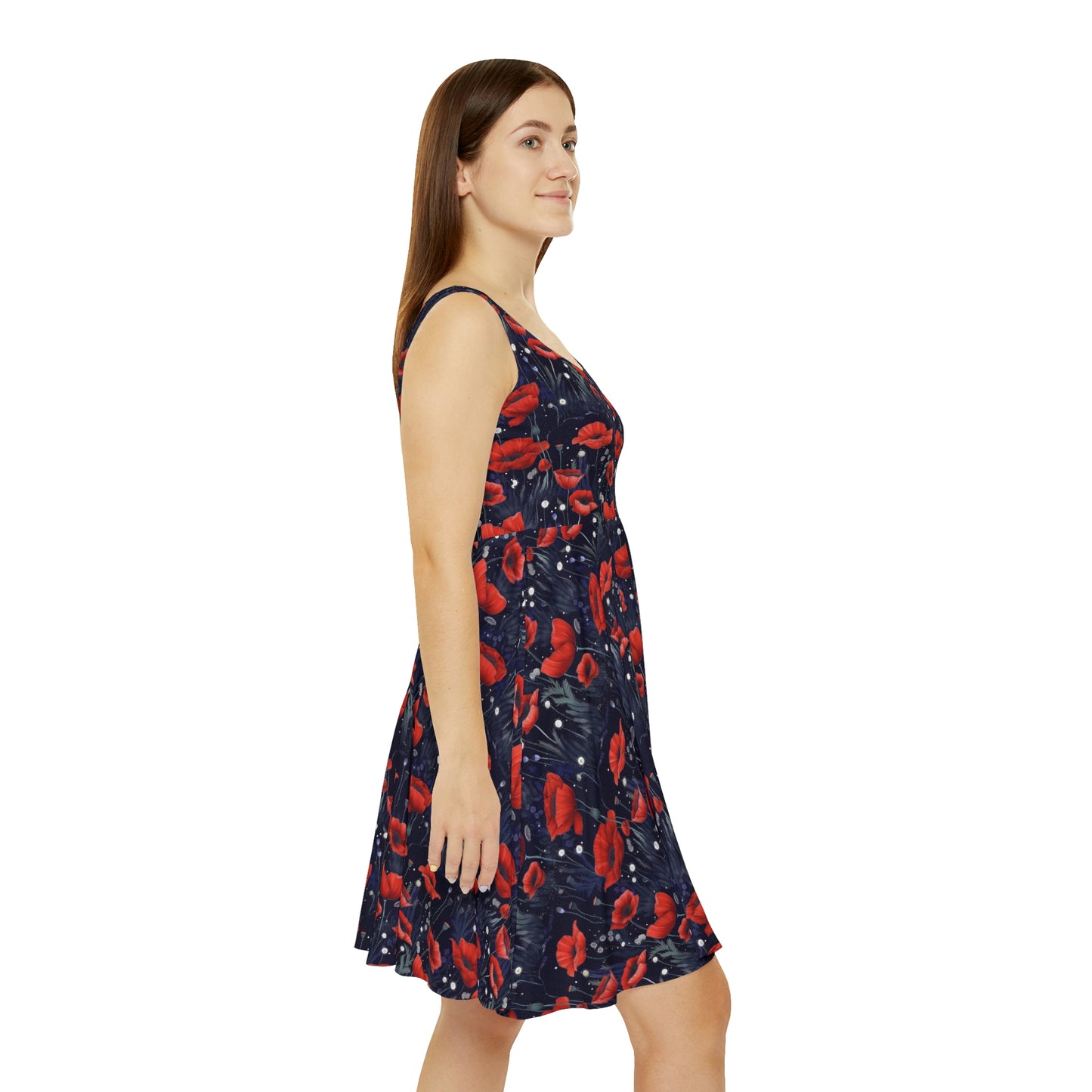 Night Poppies Women's Skater Dress (AOP)