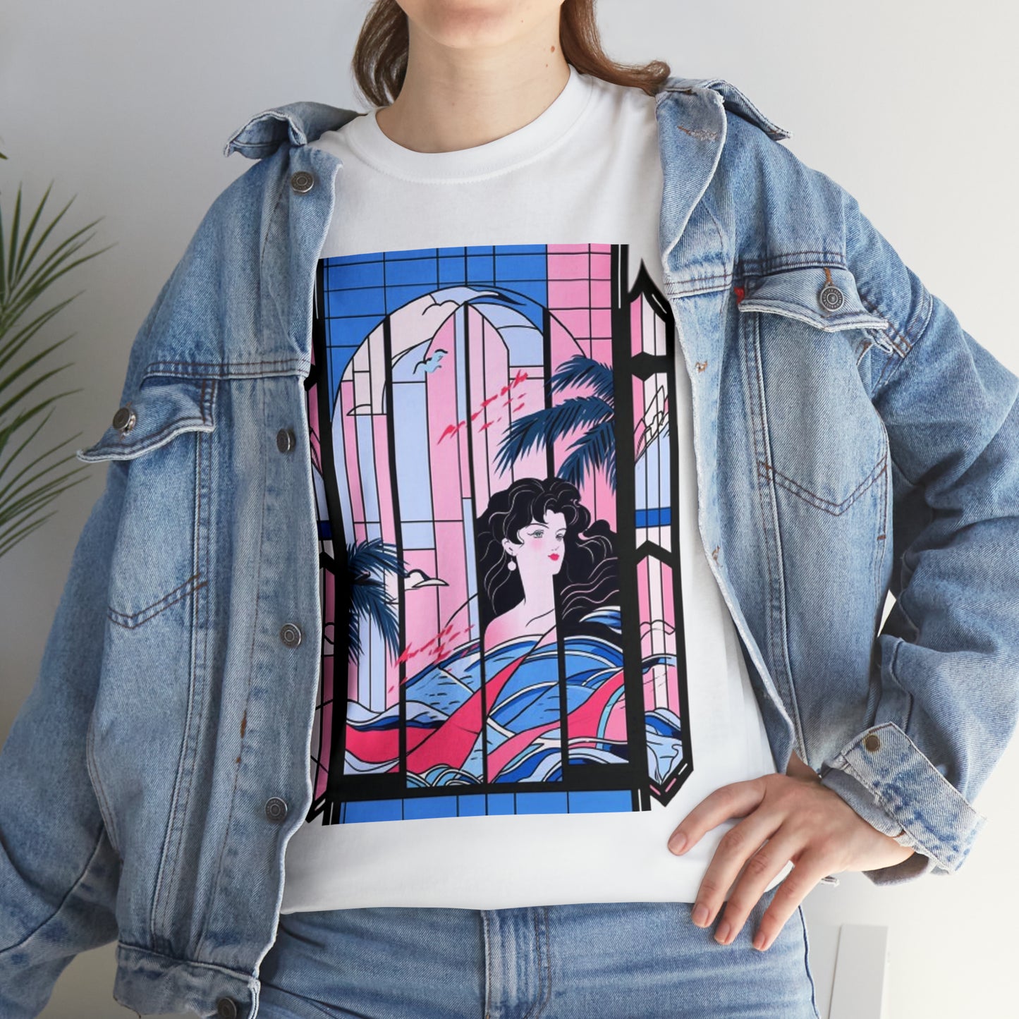 Vaporwave Window Unisex Heavy Cotton Tee