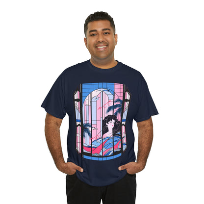 Vaporwave Window Unisex Heavy Cotton Tee