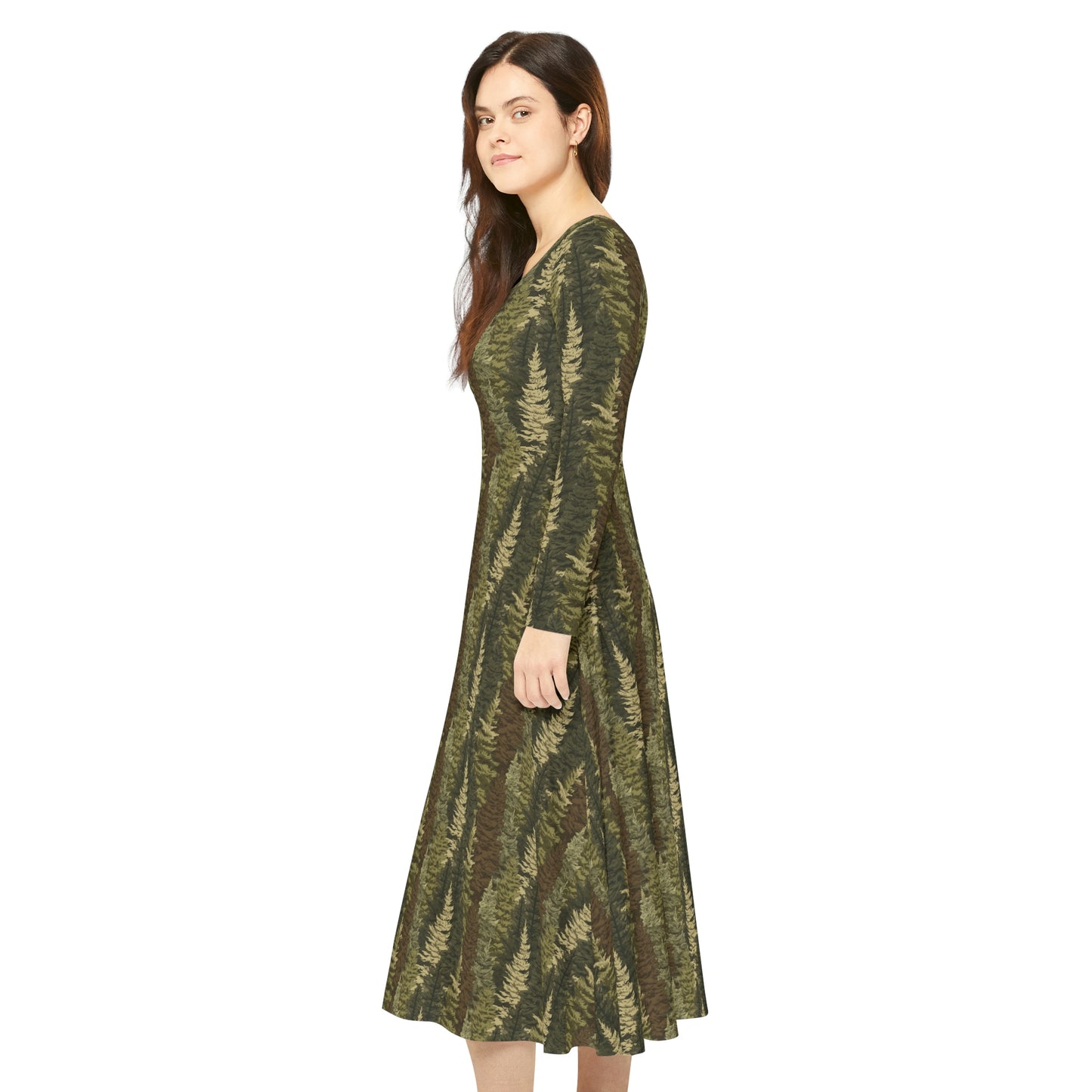Evergreen Women's Long Sleeve Dance Dress (AOP)
