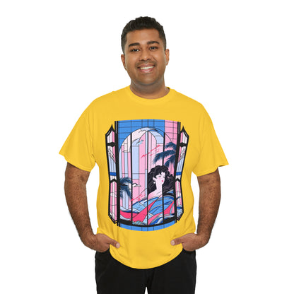 Vaporwave Window Unisex Heavy Cotton Tee