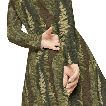 Evergreen Women's Long Sleeve Dance Dress (AOP)