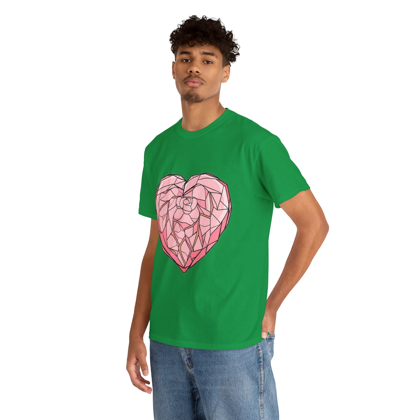 Rose Quartz Heart Unisex Heavy Cotton Tee