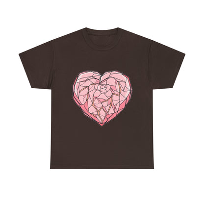 Rose Quartz Heart Unisex Heavy Cotton Tee