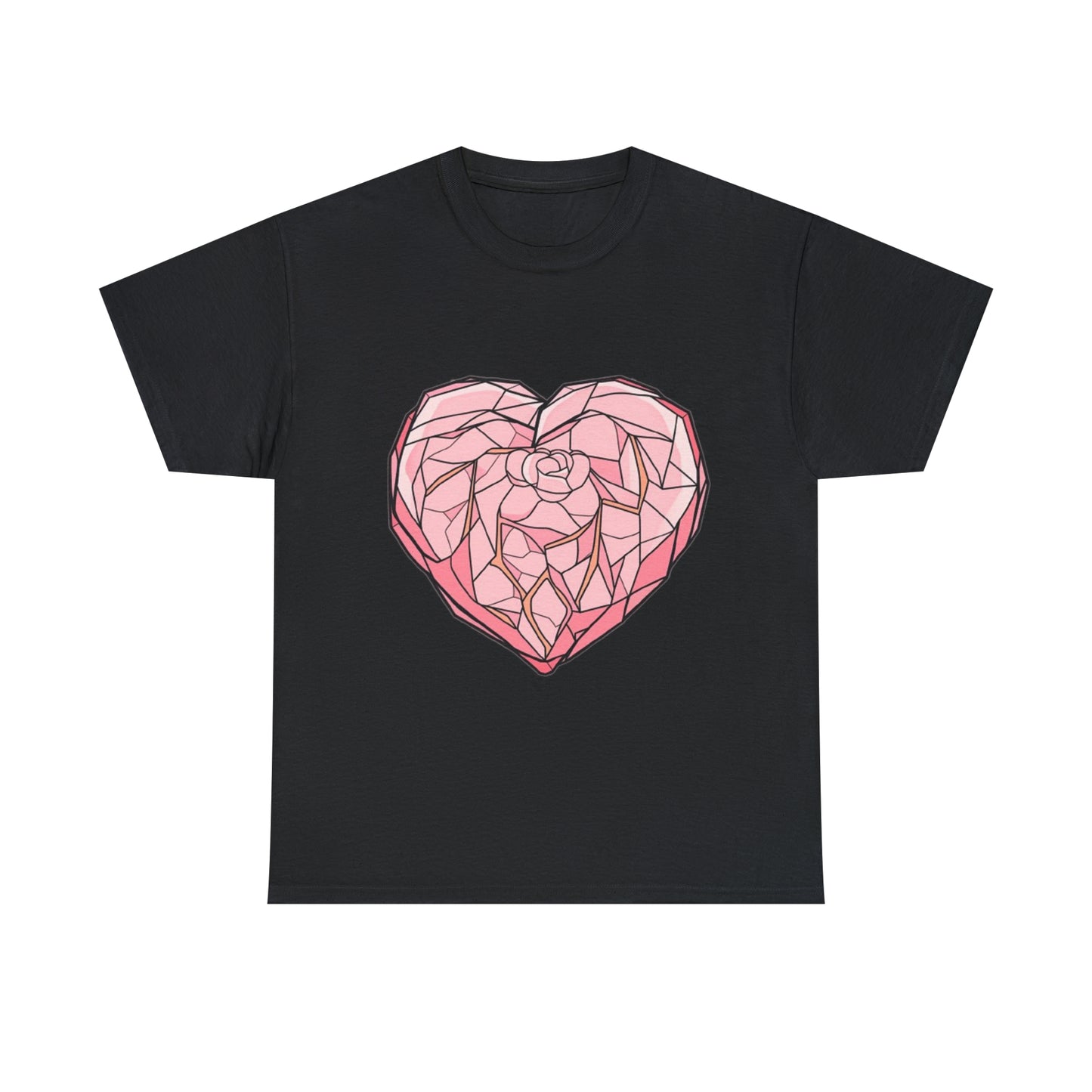 Rose Quartz Heart Unisex Heavy Cotton Tee