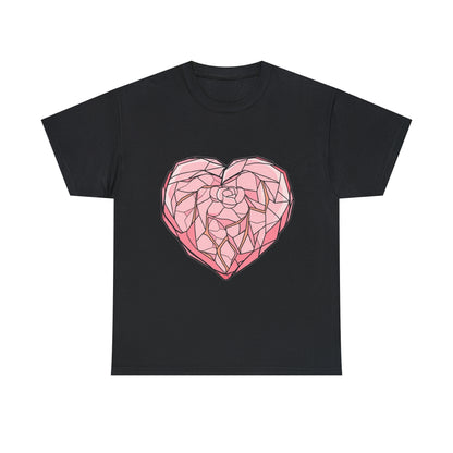 Rose Quartz Heart Unisex Heavy Cotton Tee