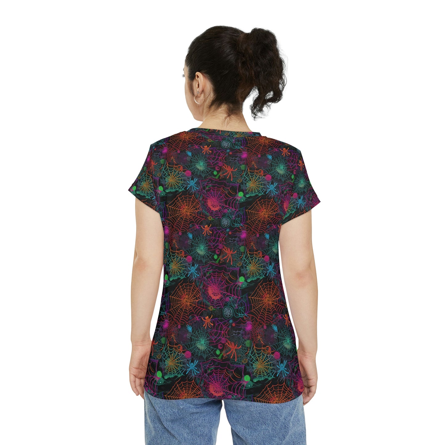 Alien Webs Women's Short Sleeve Shirt (AOP)