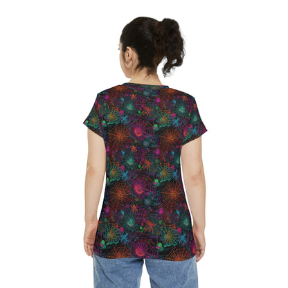 Alien Webs Women's Short Sleeve Shirt (AOP)