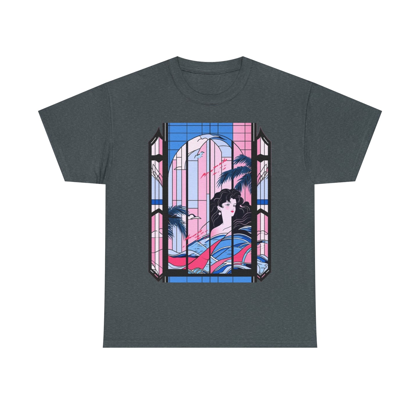 Vaporwave Window Unisex Heavy Cotton Tee