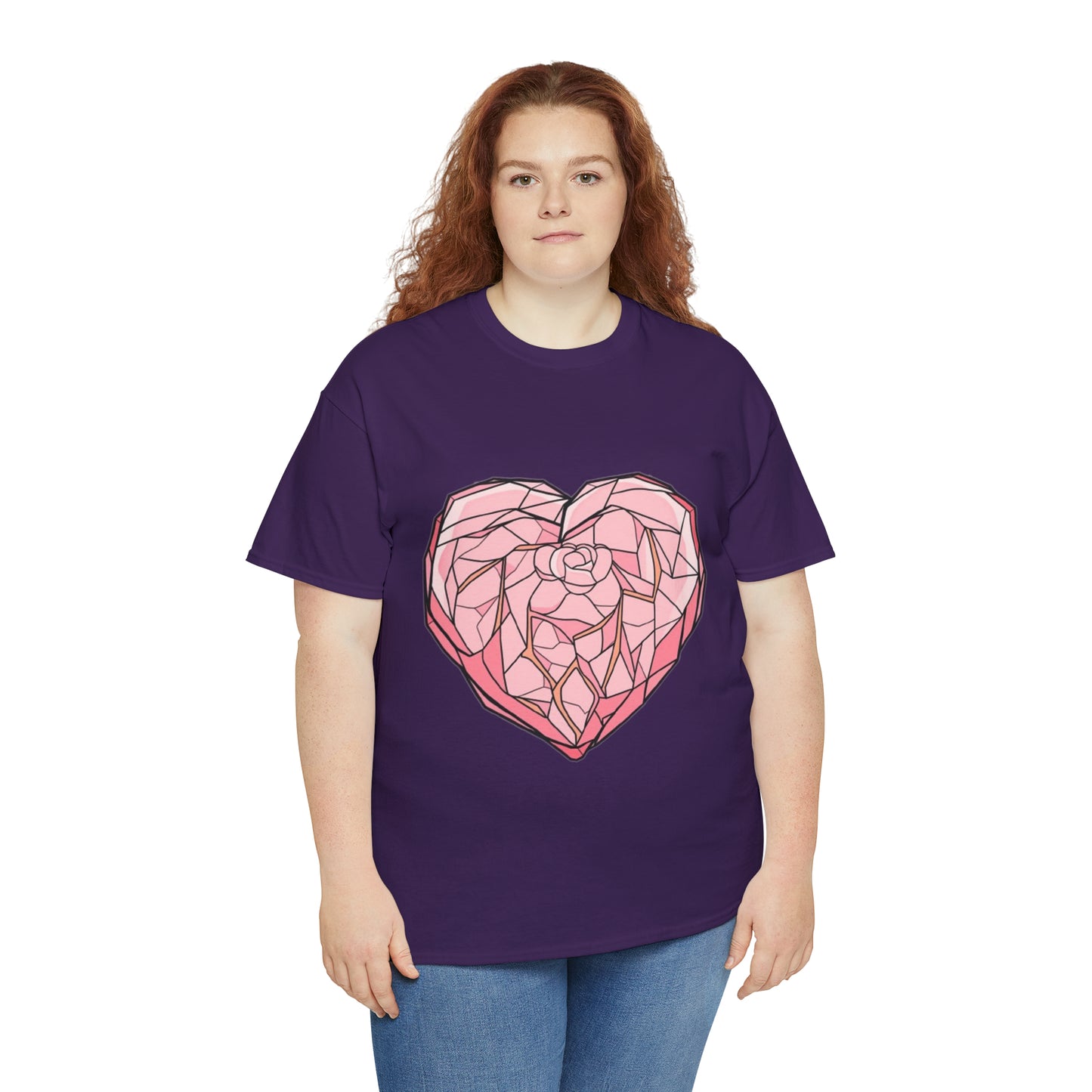 Rose Quartz Heart Unisex Heavy Cotton Tee