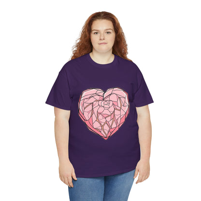 Rose Quartz Heart Unisex Heavy Cotton Tee