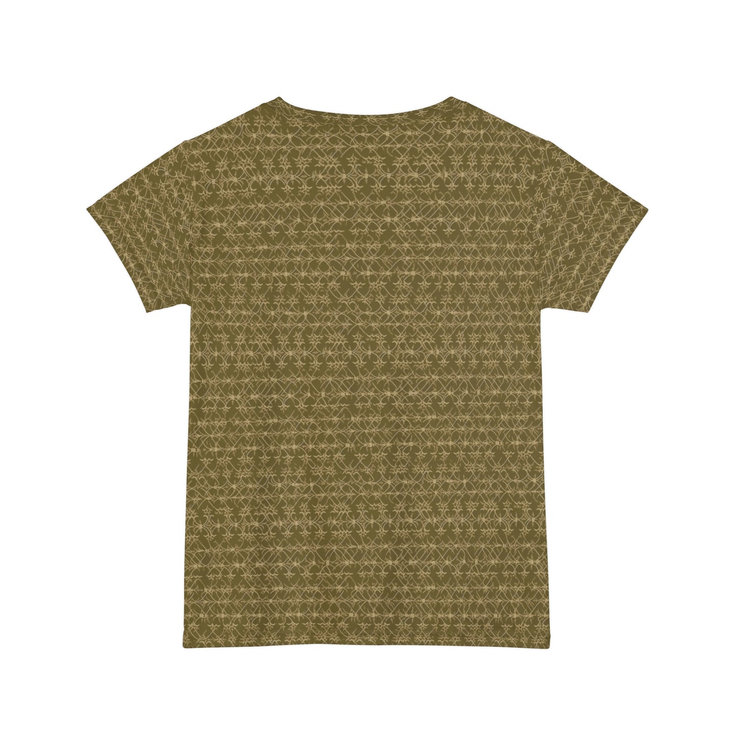 Olive Filigree Women's Short Sleeve Shirt (AOP)