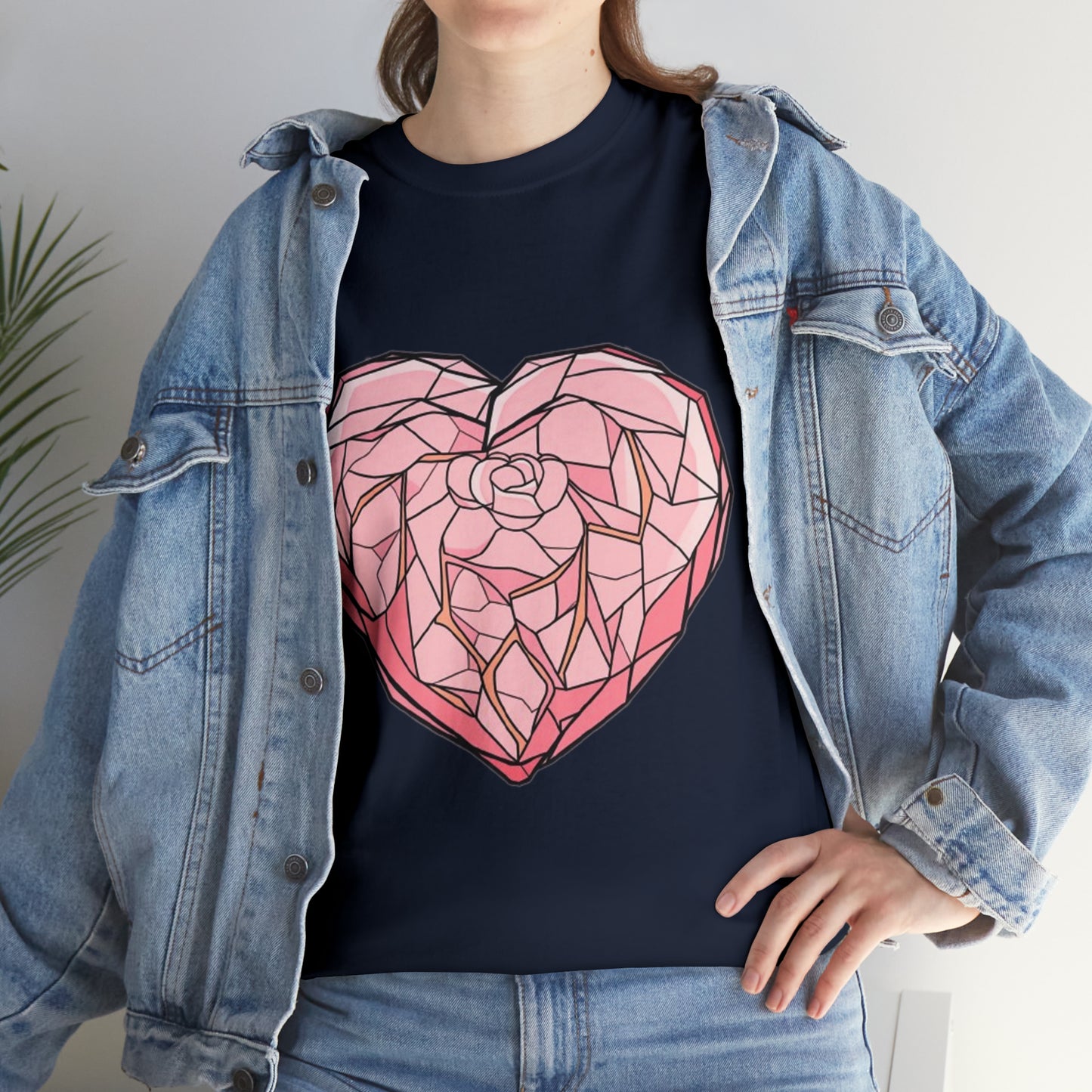Rose Quartz Heart Unisex Heavy Cotton Tee