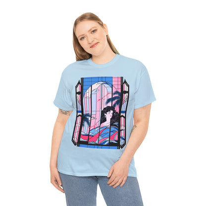 Vaporwave Window Unisex Heavy Cotton Tee