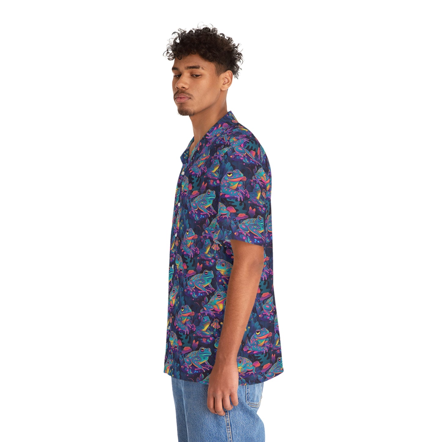 Funky Frogs Men's Hawaiian Shirt (AOP)