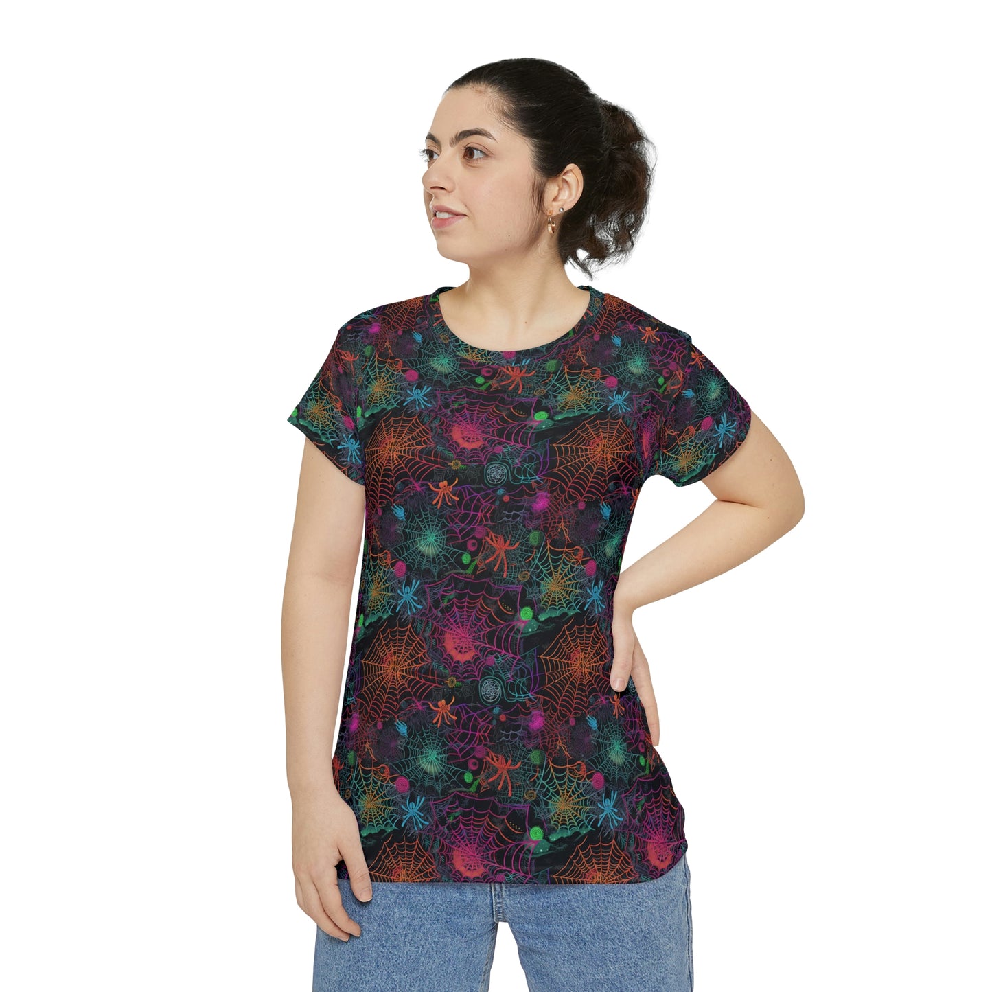 Alien Webs Women's Short Sleeve Shirt (AOP)