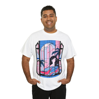 Vaporwave Window Unisex Heavy Cotton Tee