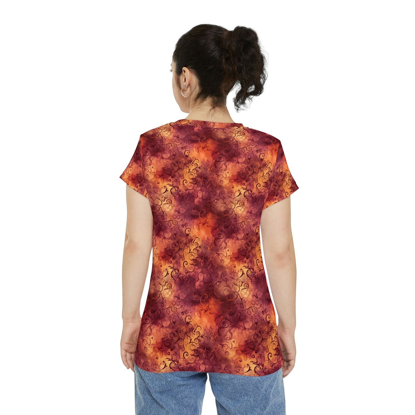 Sunset Swirl Women's Short Sleeve Shirt (AOP)