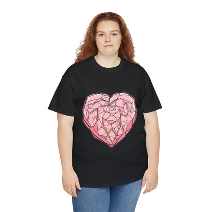 Rose Quartz Heart Unisex Heavy Cotton Tee