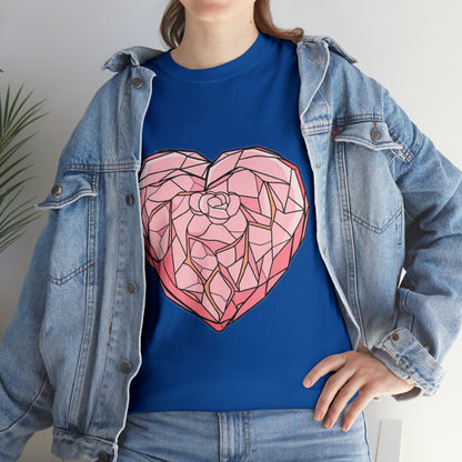 Rose Quartz Heart Unisex Heavy Cotton Tee