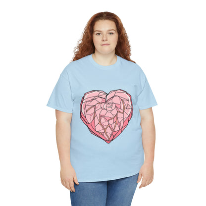 Rose Quartz Heart Unisex Heavy Cotton Tee