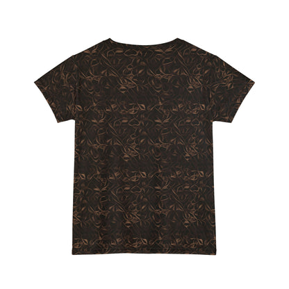 Coffee Swirl Women's Short Sleeve Shirt (AOP)