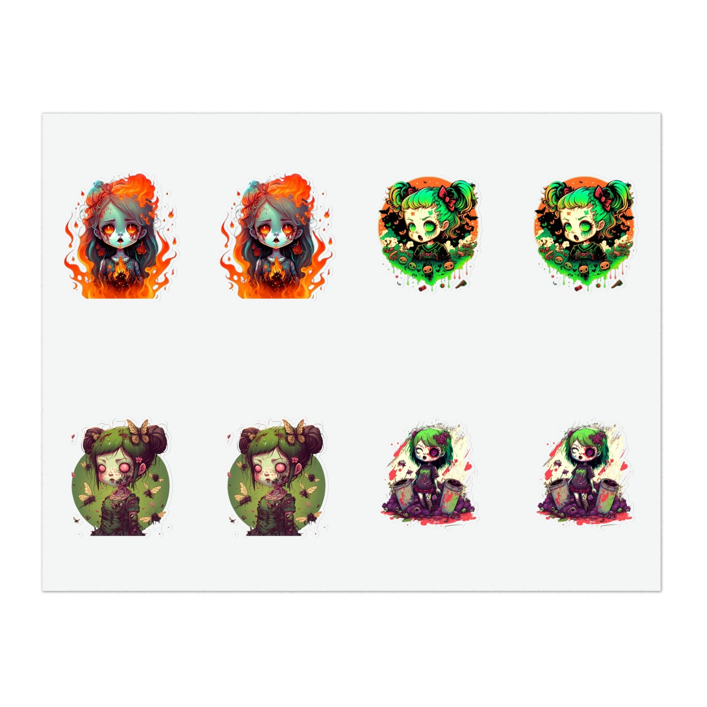 Zombie Girl Sticker Sheets