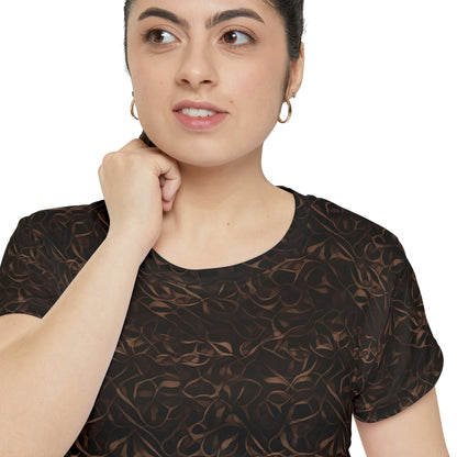 Coffee Swirl Women's Short Sleeve Shirt (AOP)