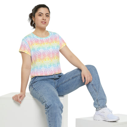 Rainbow Damask (v1) Women's Short Sleeve Shirt (AOP)