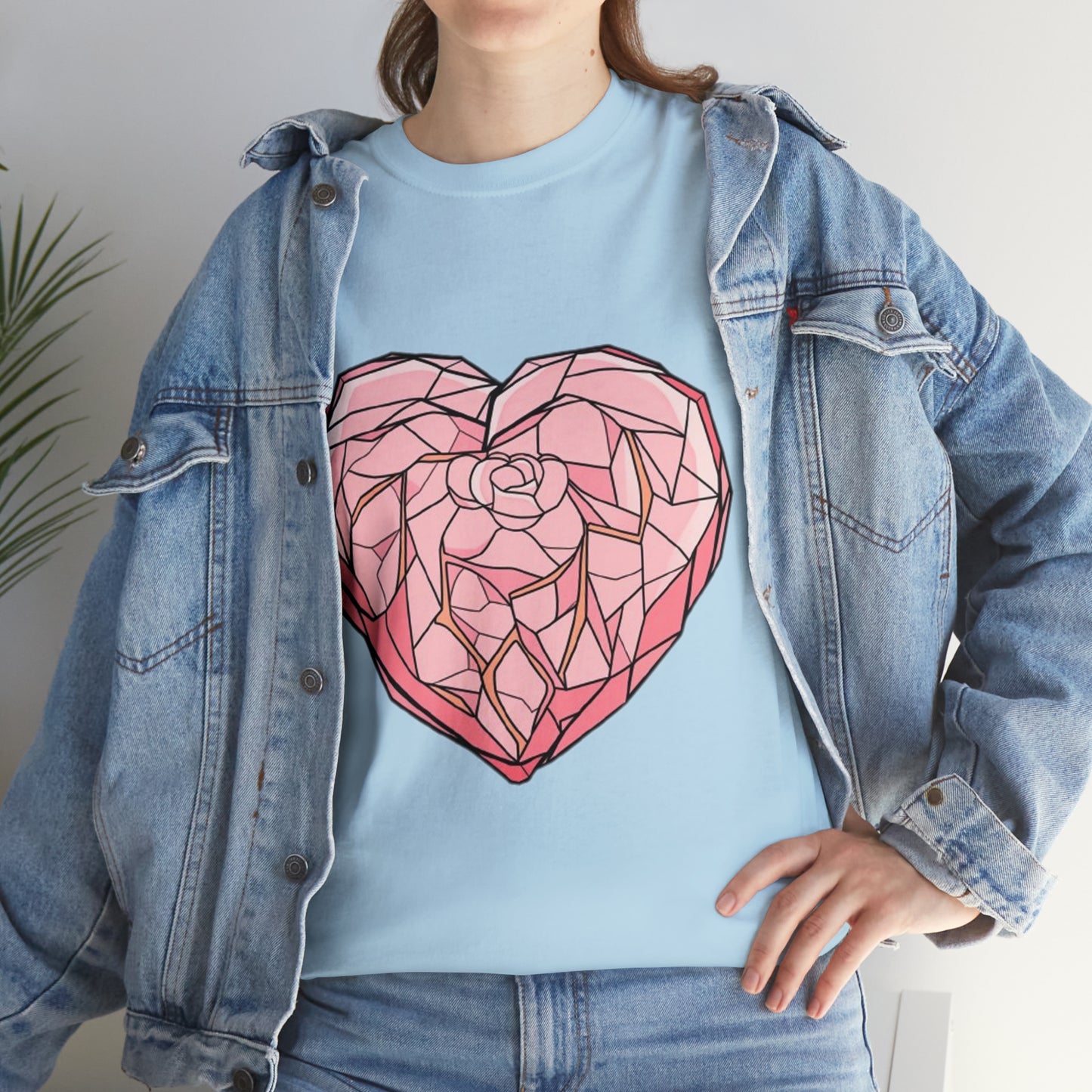 Rose Quartz Heart Unisex Heavy Cotton Tee
