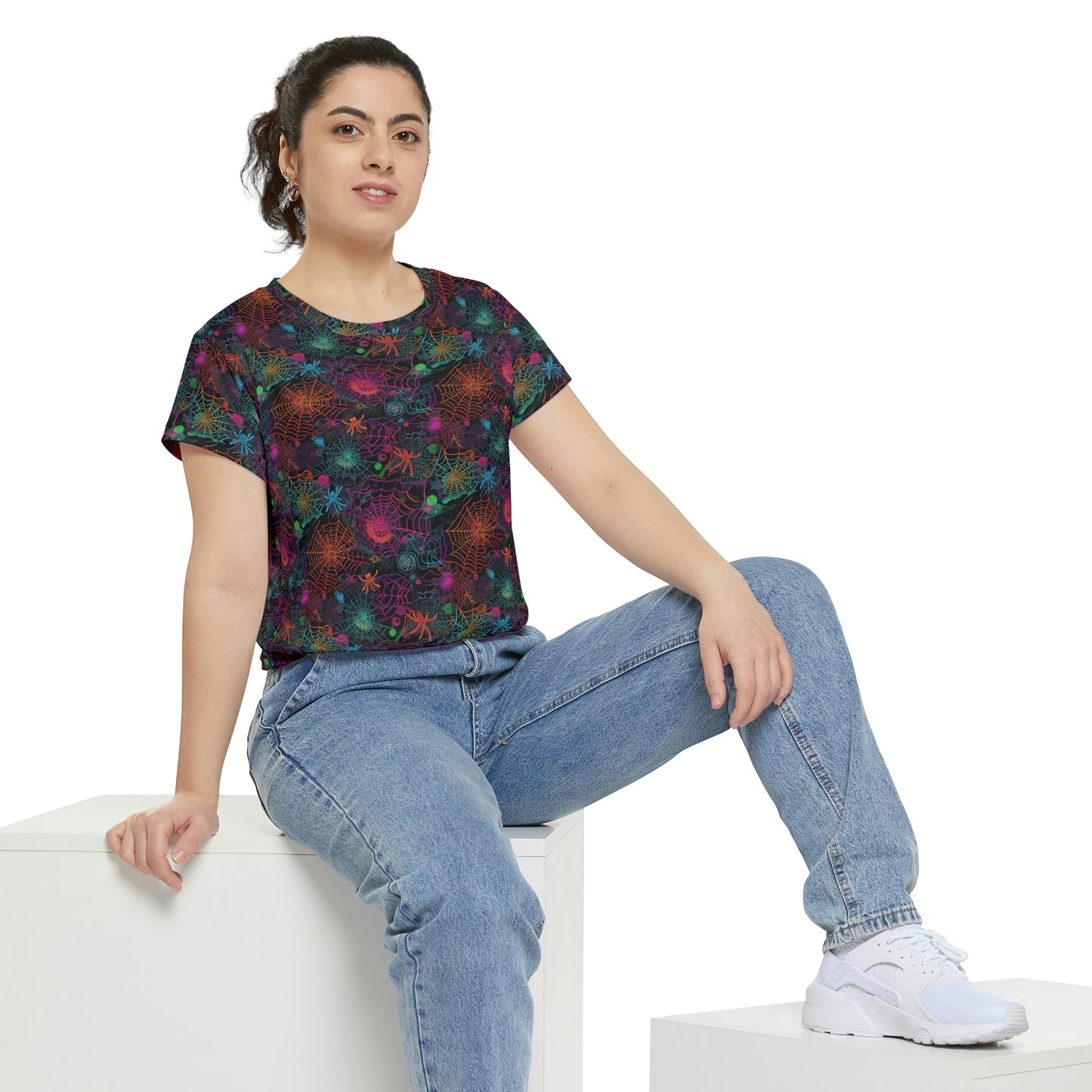 Alien Webs Women's Short Sleeve Shirt (AOP)