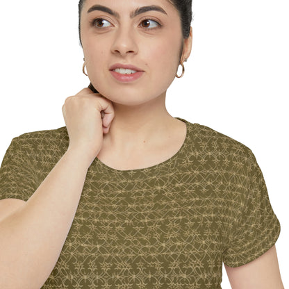 Olive Filigree Women's Short Sleeve Shirt (AOP)