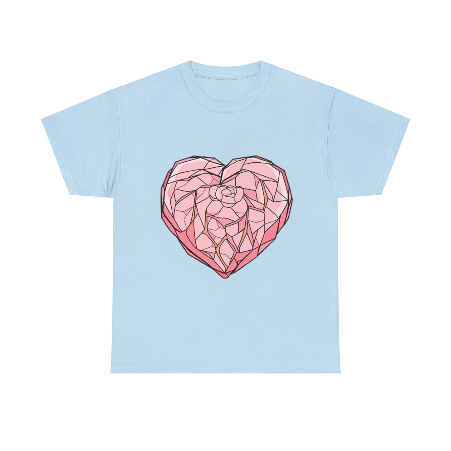 Rose Quartz Heart Unisex Heavy Cotton Tee