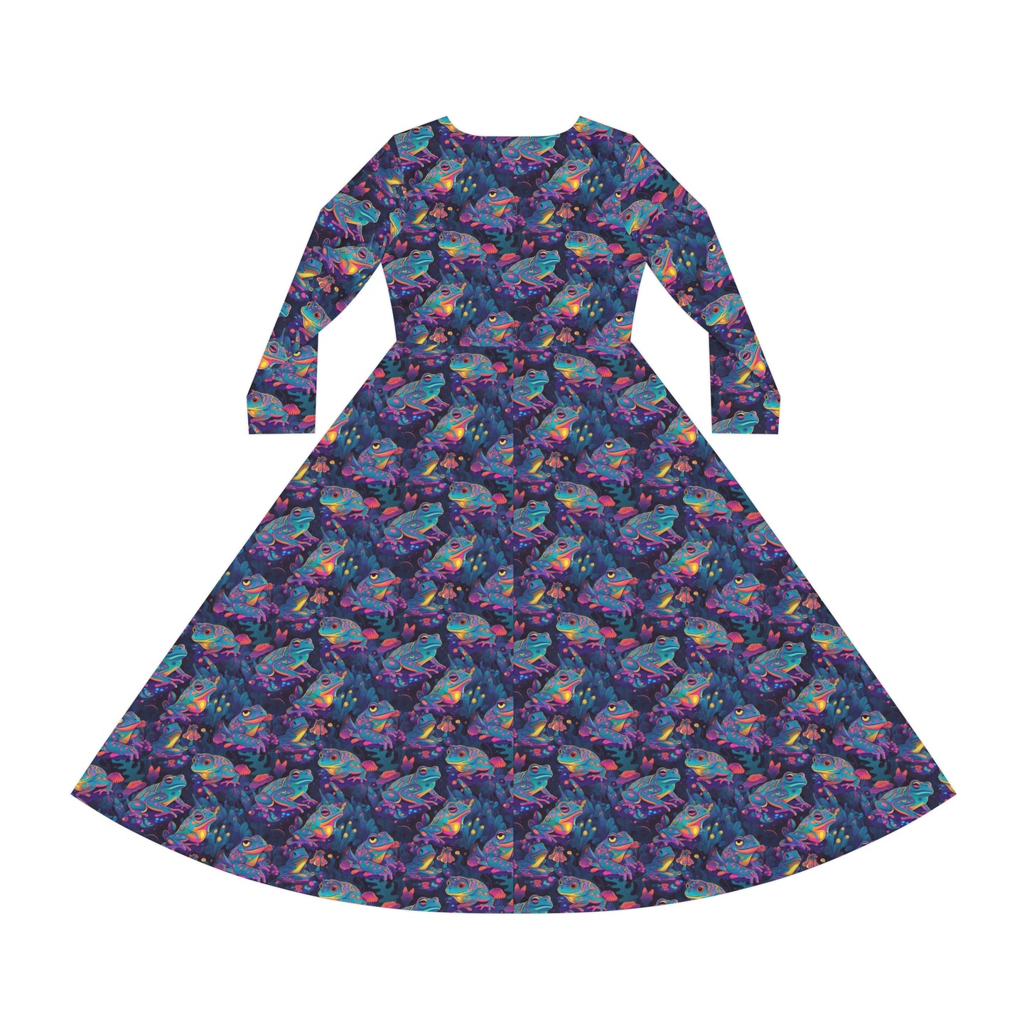 Funky Frogs Women's Long Sleeve Dance Dress (AOP)