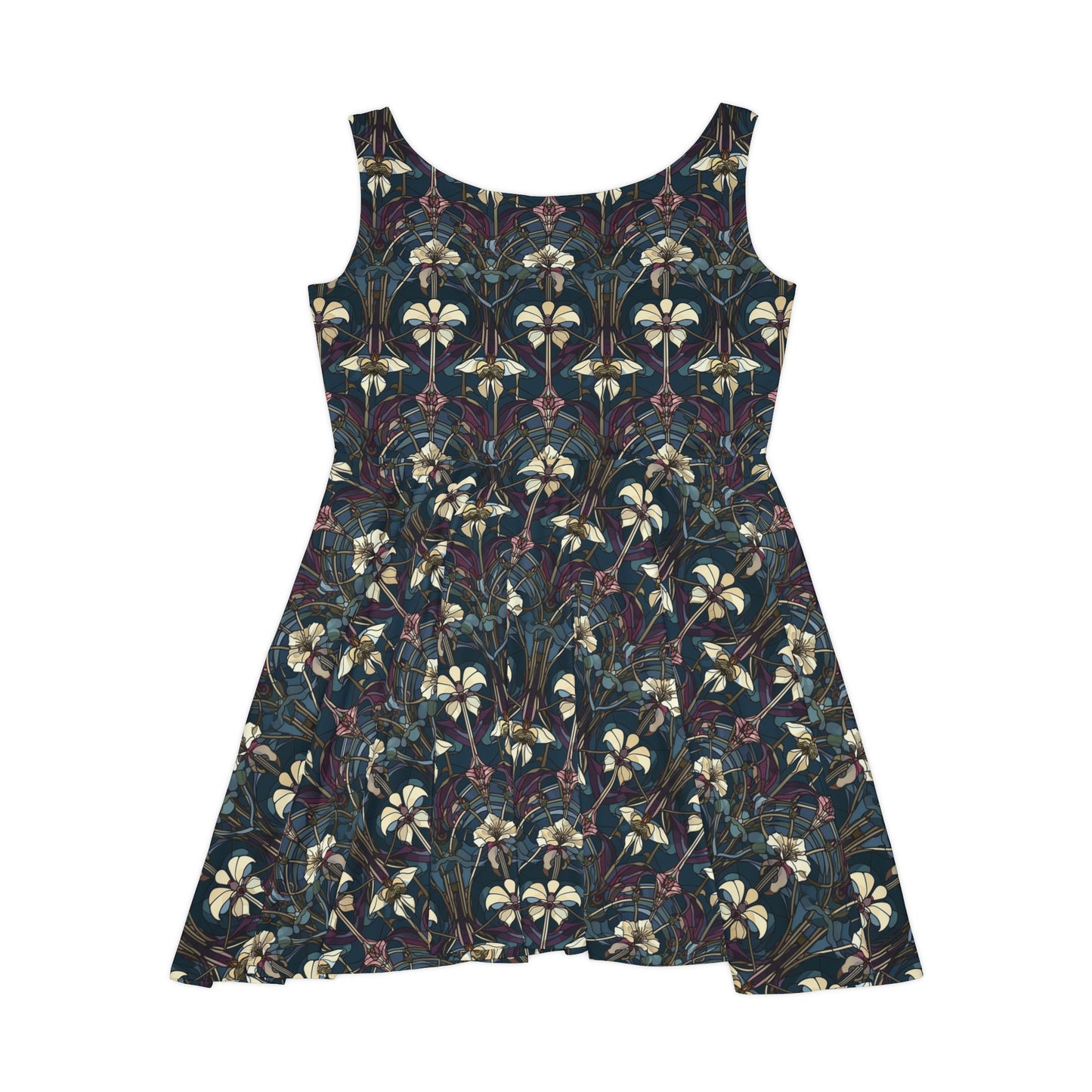 Art Deco Orchids Women's Skater Dress (AOP)