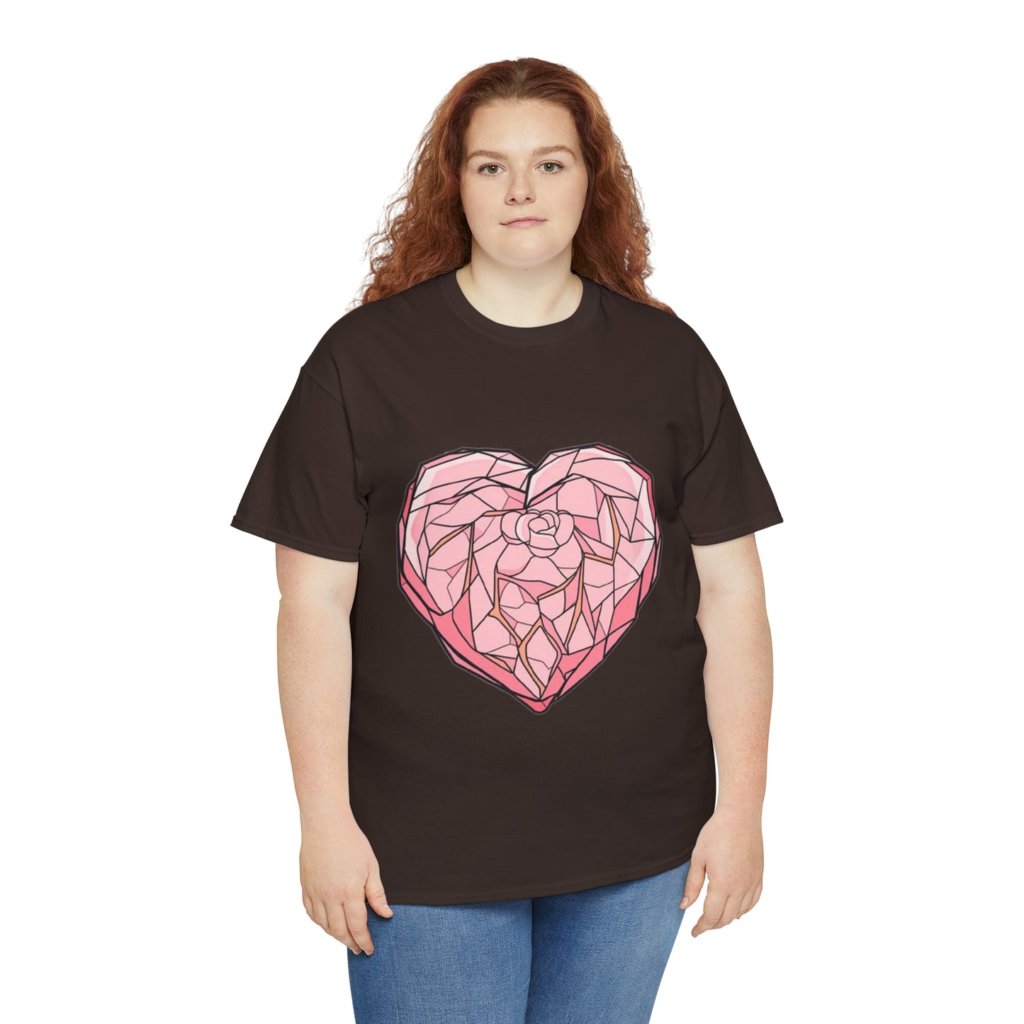 Rose Quartz Heart Unisex Heavy Cotton Tee