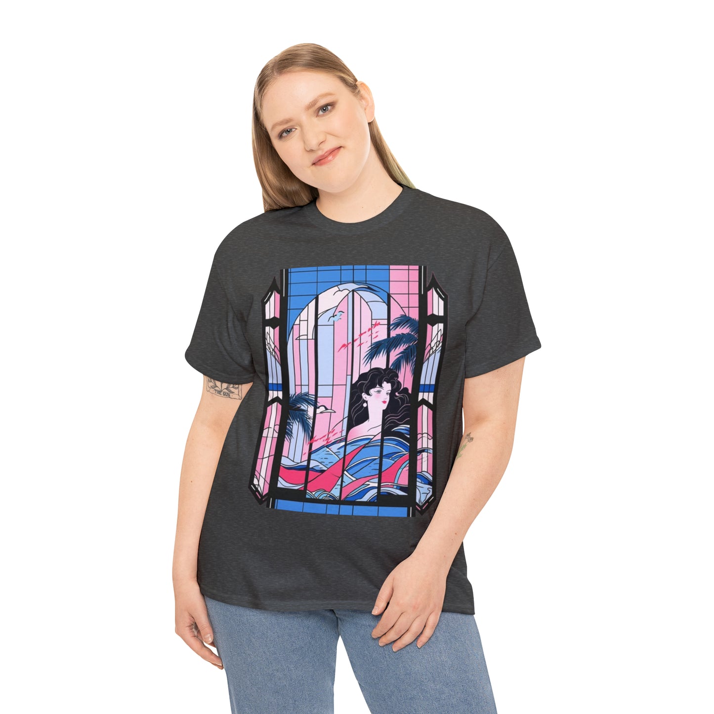 Vaporwave Window Unisex Heavy Cotton Tee