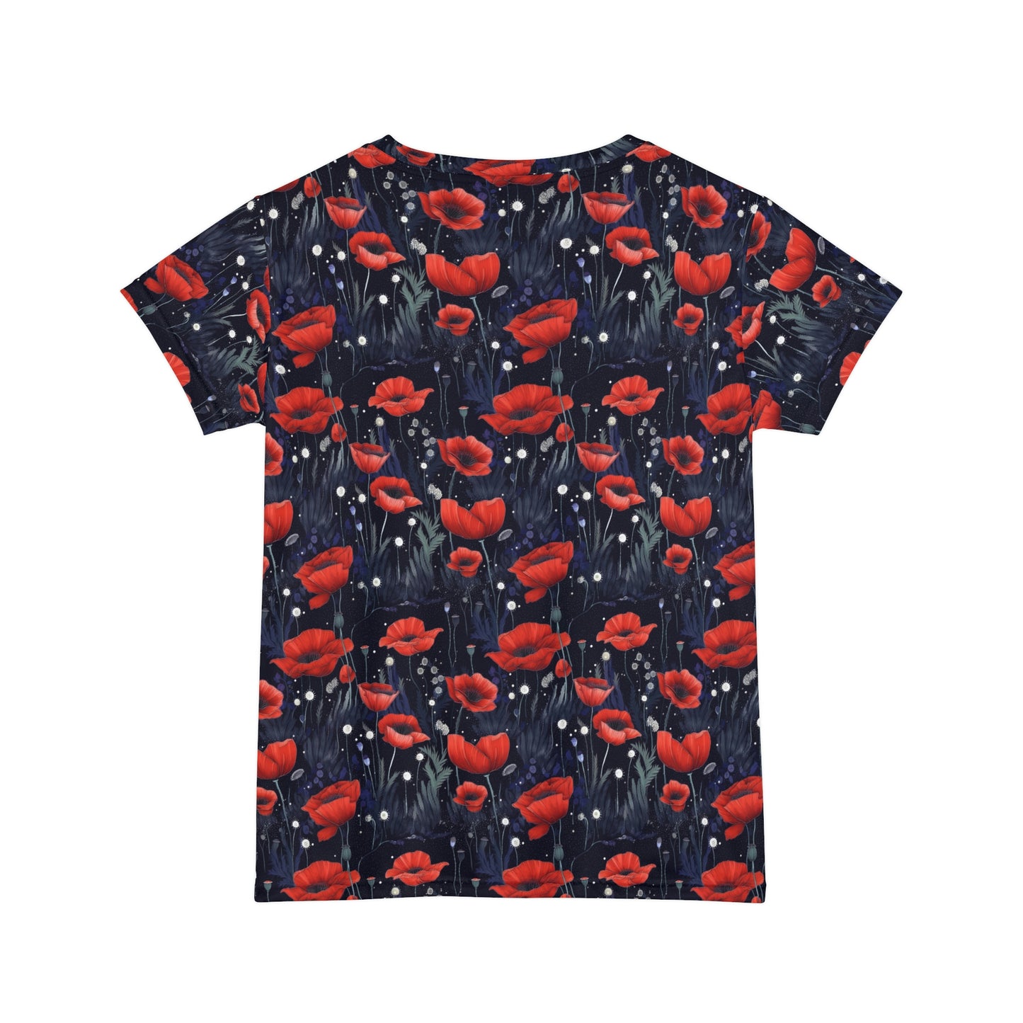Night Poppies Women's Short Sleeve Shirt (AOP)