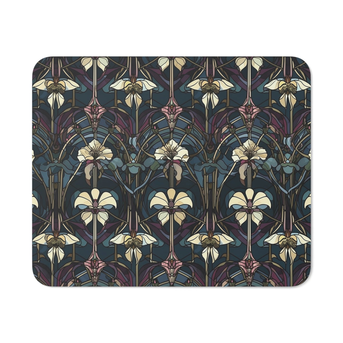 Art Deco Orchids Desk Mouse Pad