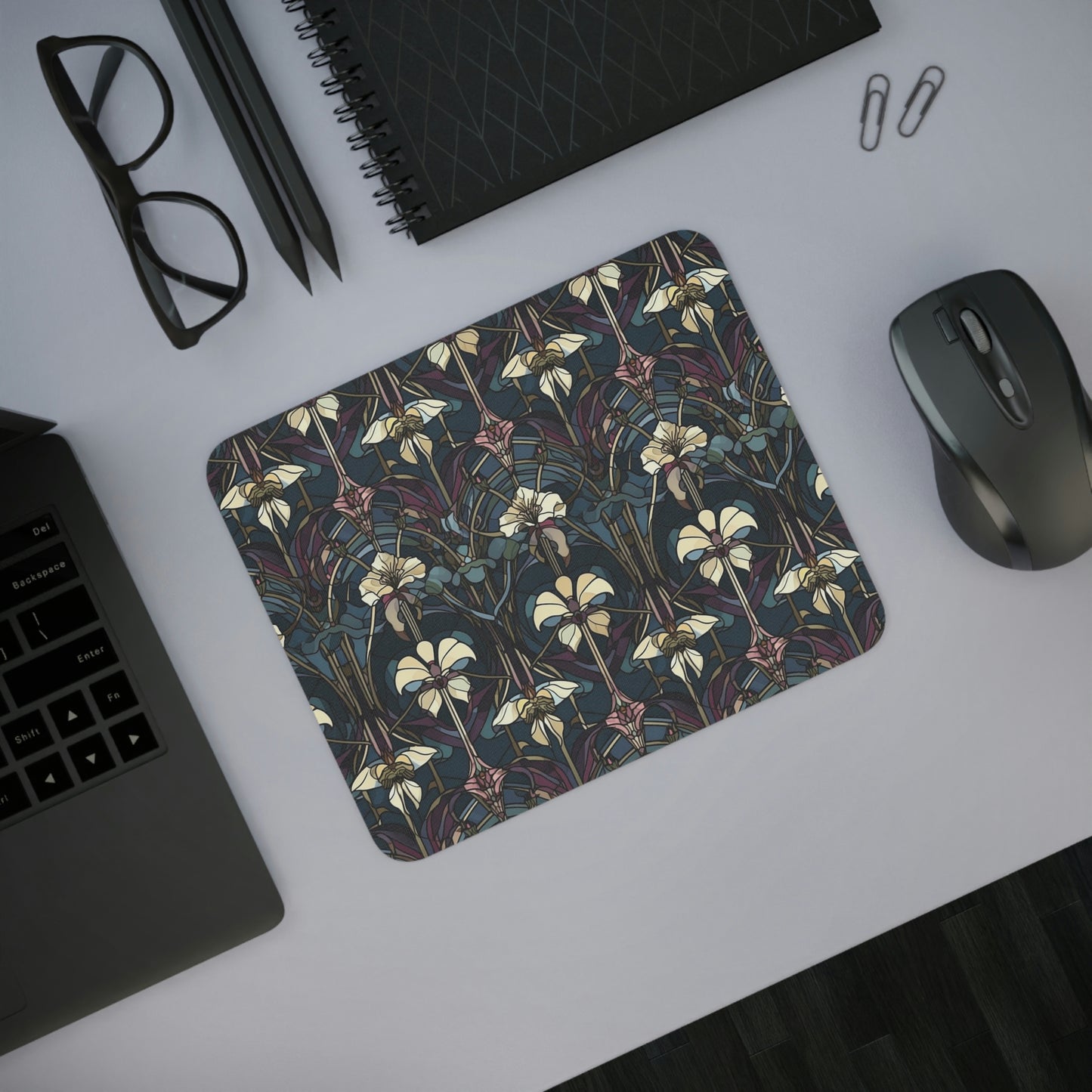 Art Deco Orchids Desk Mouse Pad