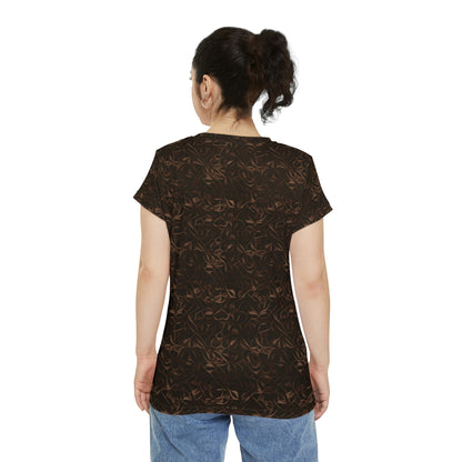Coffee Swirl Women's Short Sleeve Shirt (AOP)