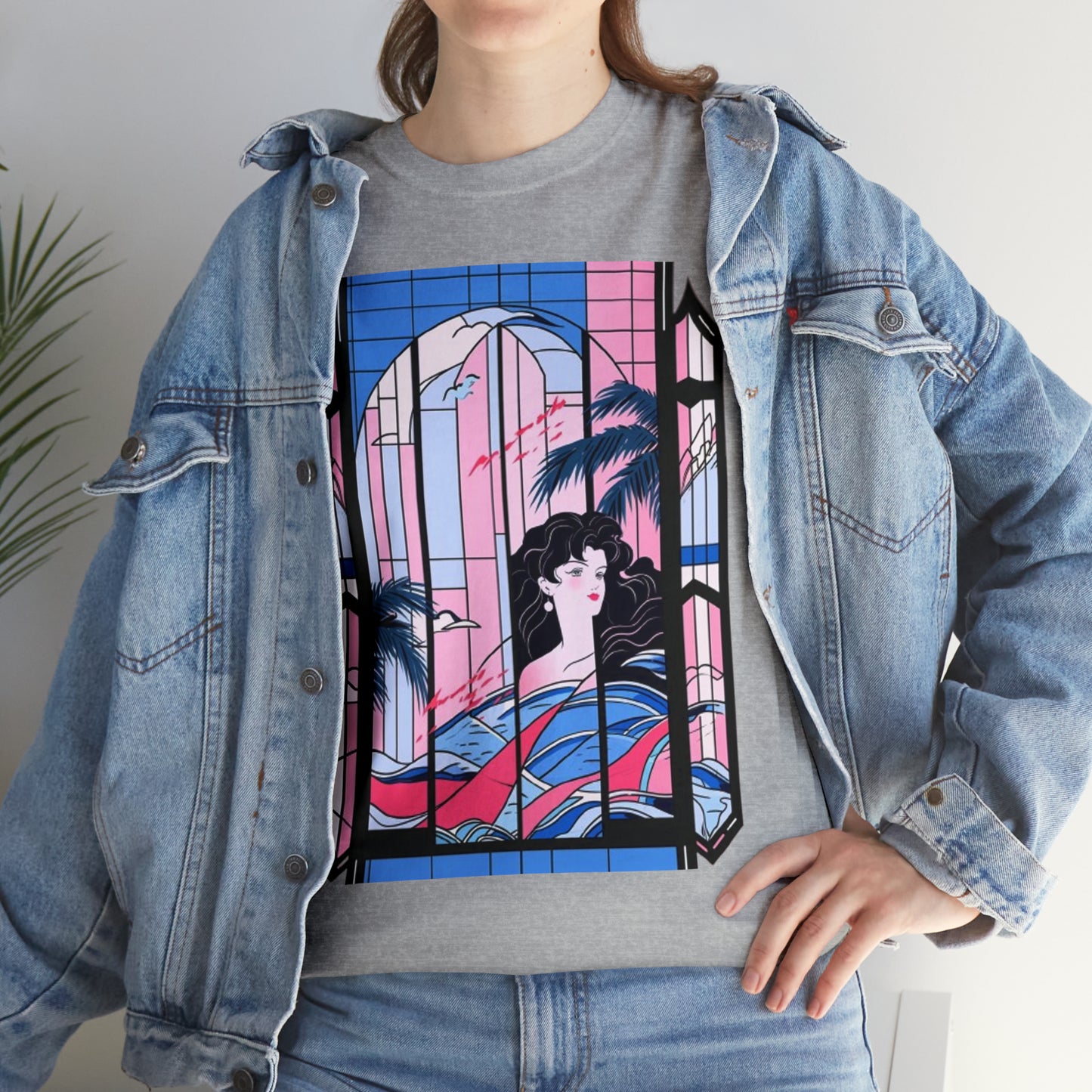 Vaporwave Window Unisex Heavy Cotton Tee