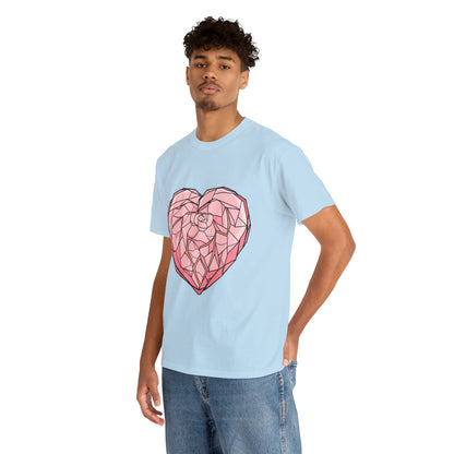 Rose Quartz Heart Unisex Heavy Cotton Tee