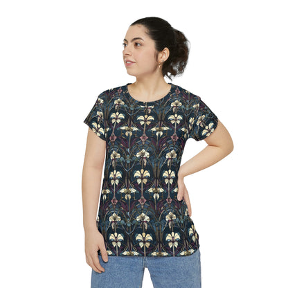 Art Deco Orchids Women's Short Sleeve Shirt (AOP)