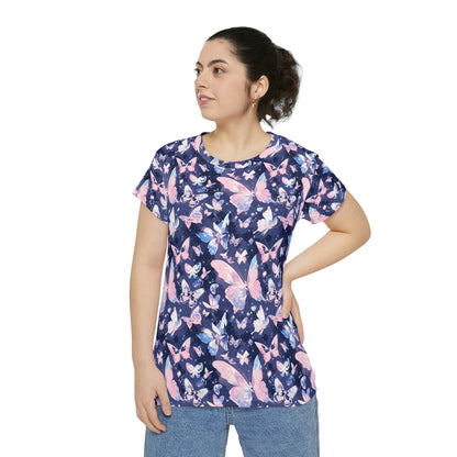 Crystal Butterflies Women's Short Sleeve Shirt (AOP)