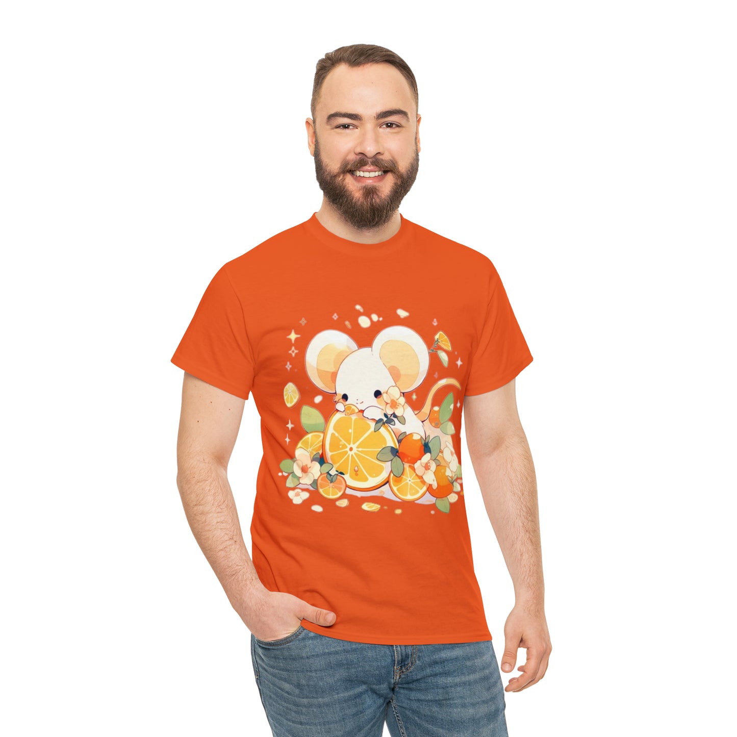 Orange Mouse Unisex Heavy Cotton Tee