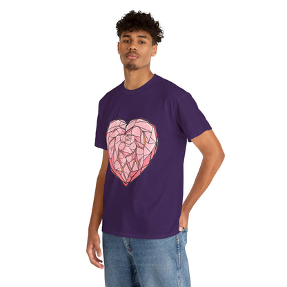 Rose Quartz Heart Unisex Heavy Cotton Tee